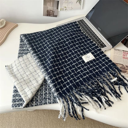 Fringe Plaid Scarf