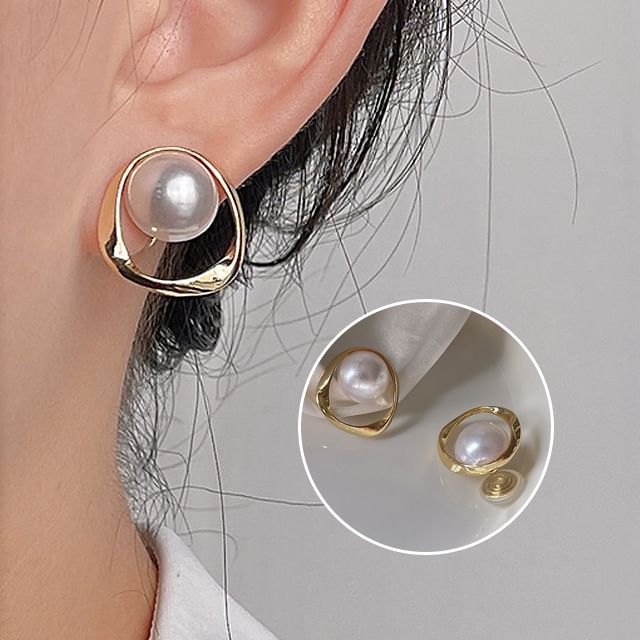 Ear Alloy Pearl Faux Hoop Cuff