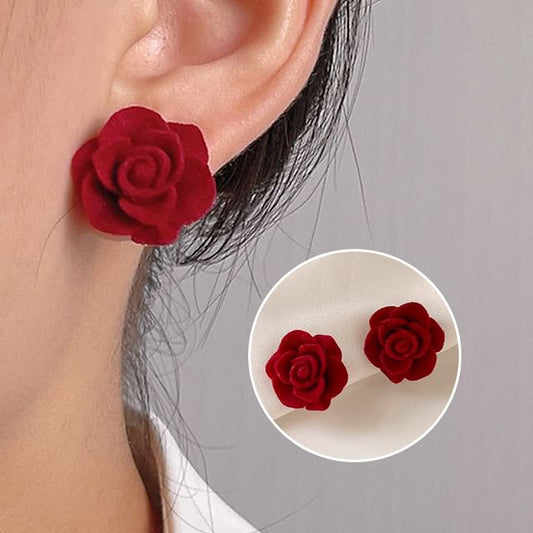 Rose Flocking Alloy Ear Cuff