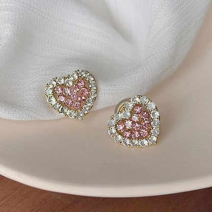 Alloy Cuff Rhinestone Heart Ear