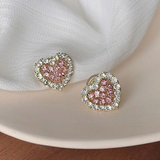 Alloy Cuff Rhinestone Heart Ear