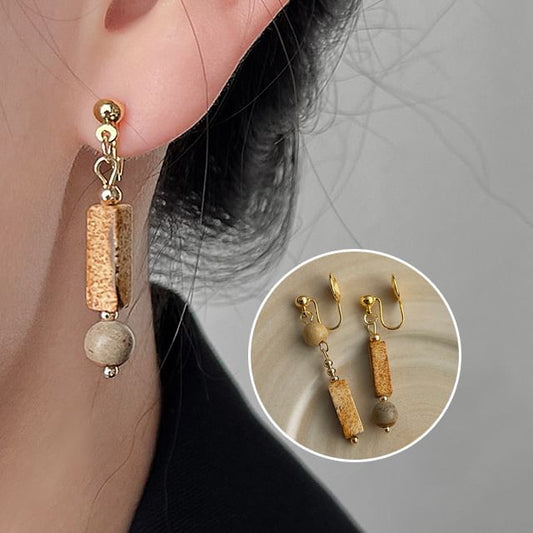 Faux Alloy Asymmetrical Gemstone Cuff Ear Dangle