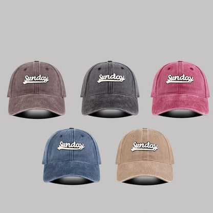 Embroidered Washed Letter Cap