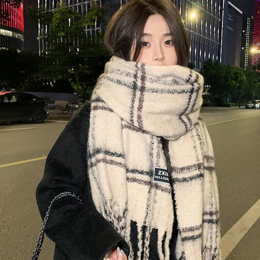 Tasseled Scarf Plaid