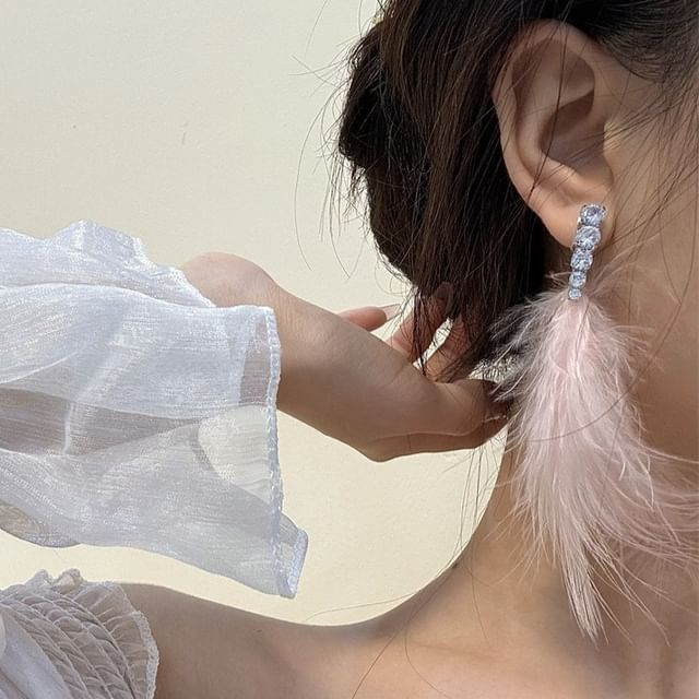 Feather Drop Earring
