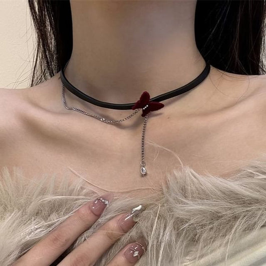 Velvet Butterfly Choker
