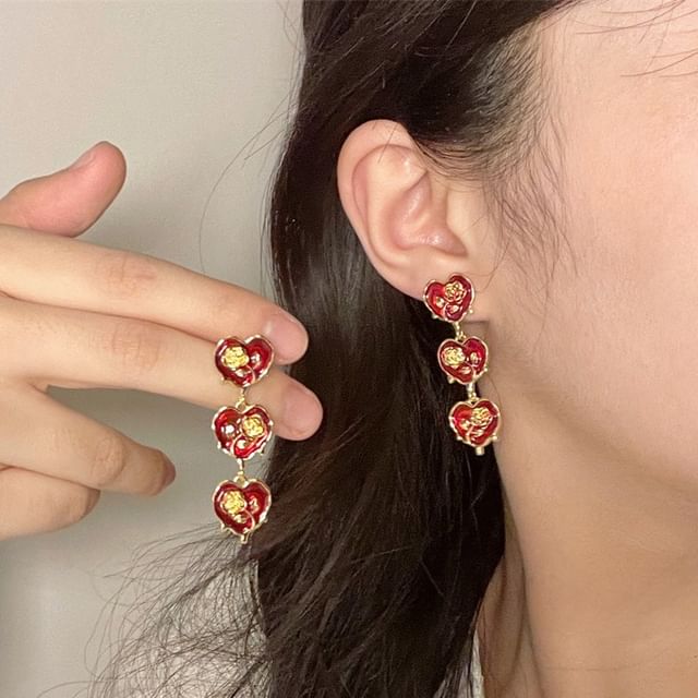 Heart Drop Earring