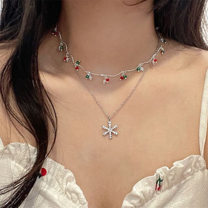 Necklace Layered Snowflake