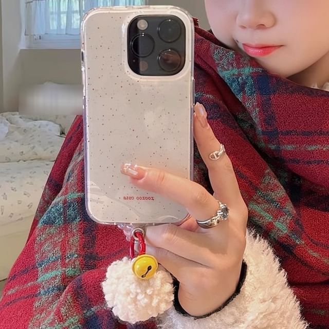 Phone Splattered Pom Bell Case