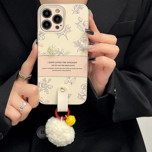 Bell Pom Phone Case Rose