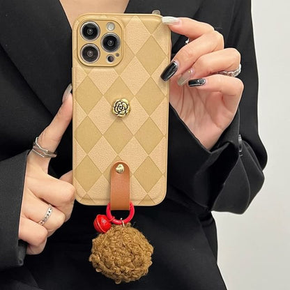 Argyle Rose Pom Bell Case Phone
