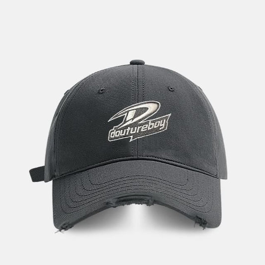Lettering Cap Embroidered Baseball Distressed