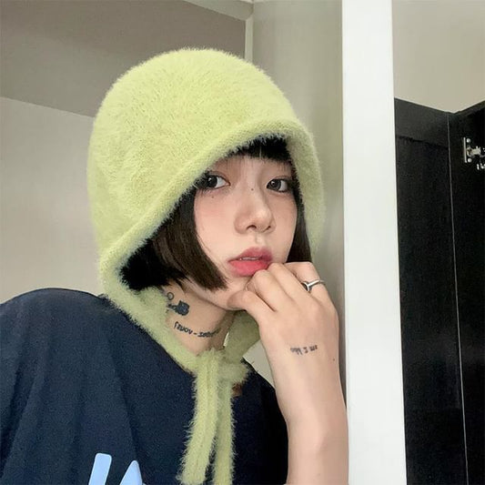 Cloche Hat Knit Plain