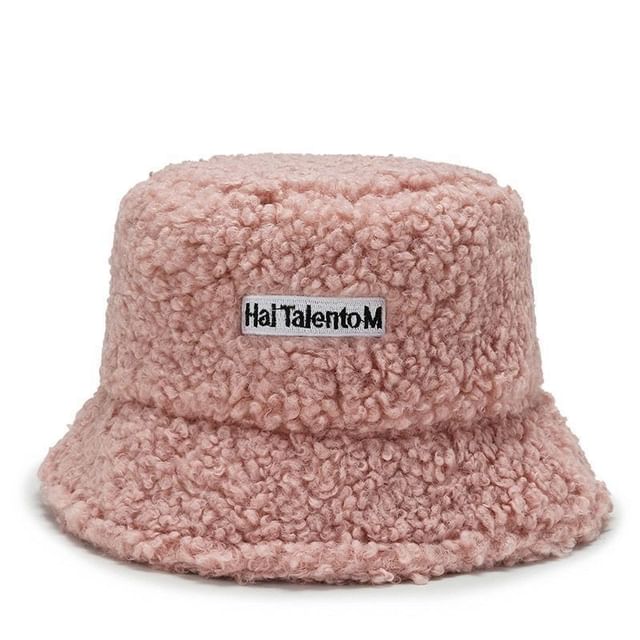 Lettering Bucket Fleece Hat