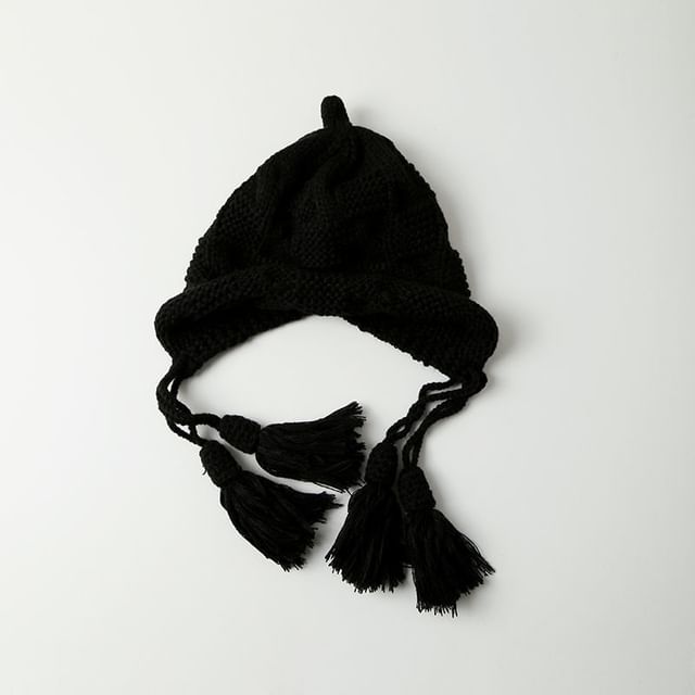 Tasseled Hat Bonnet Knit