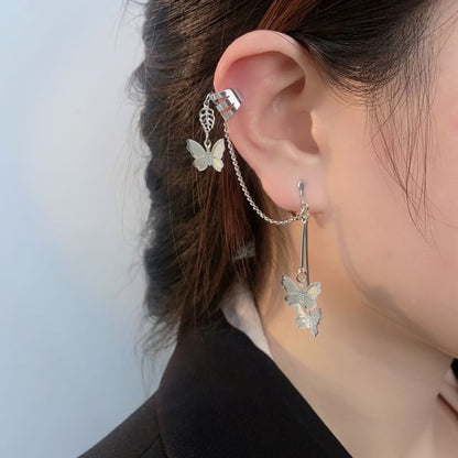 Sample Bow Drop Earring / Clip-On Earring with Ear Cuff