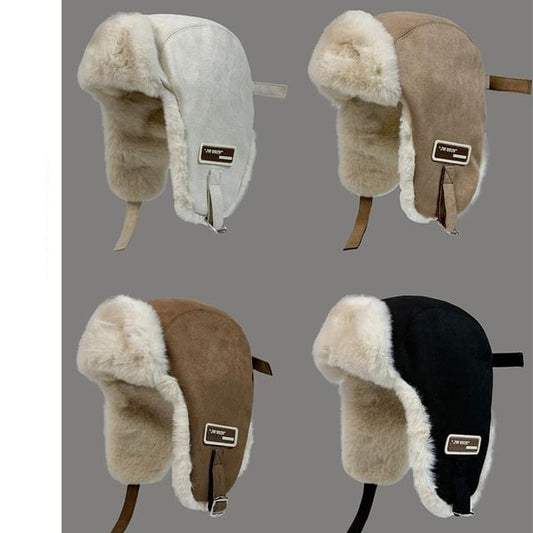 Hat Trapper Fleece-Lined Faux Suede