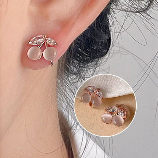 Cherry Alloy Ear Cuff Eye Faux Rhinestone Stone Cat