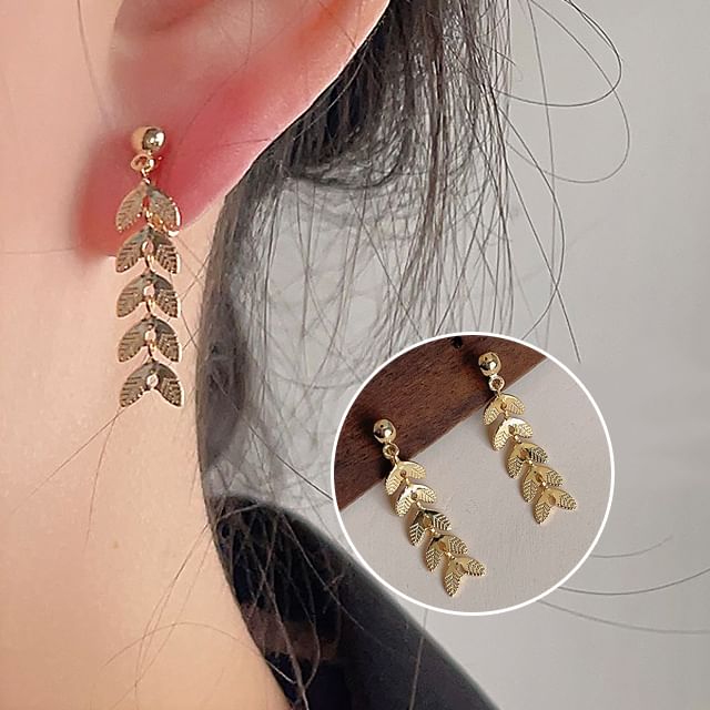 Alloy Dangle Earring Leaf