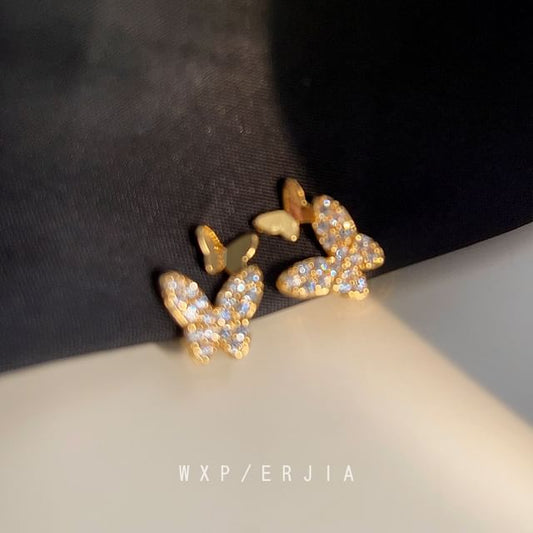 Butterfly Alloy Rhinestone Ear Cuff