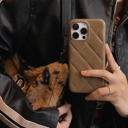 Leather Phone Case Faux Quilted