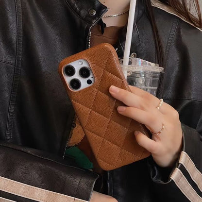 Leather Phone Case Faux Quilted