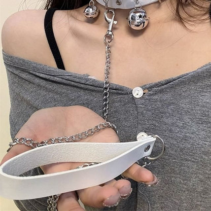 Wholesale Sample Bell Faux Leather Choker / Leash