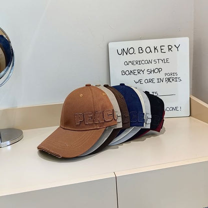 Baseball Distressed Lettering Applique Cap