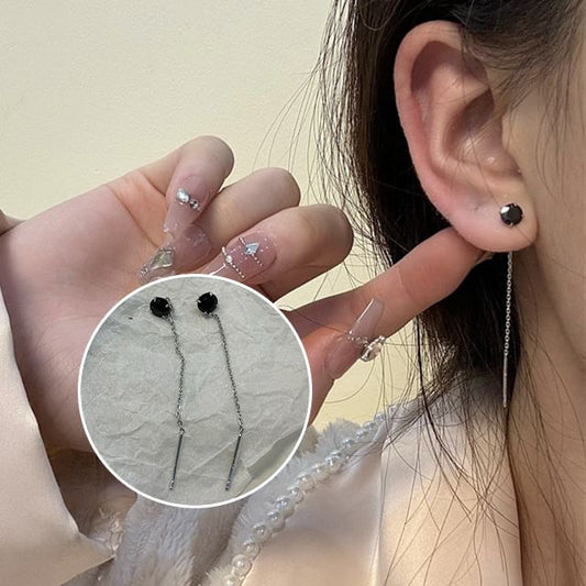 Threader Rhinestone Earring Alloy
