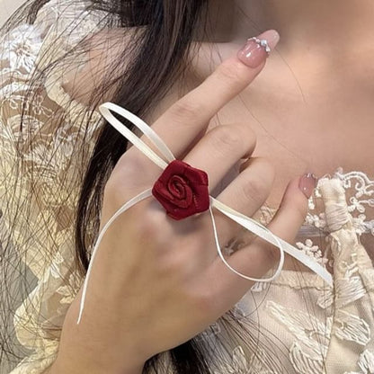 Fabric Floral Ring