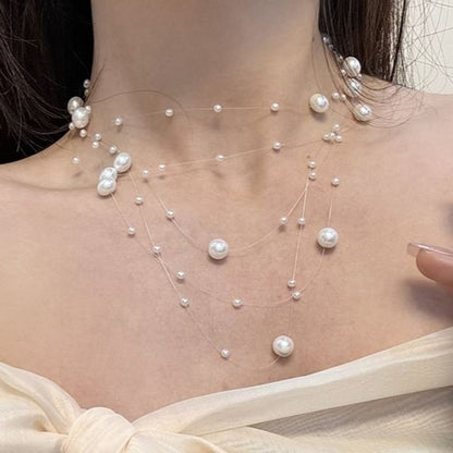 Choker Pearl Layered Faux