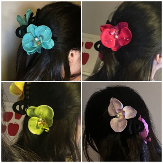 Clamp Floral Hair Fabric
