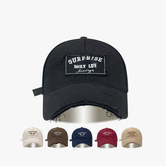 Applique Distressed Cap Baseball Lettering