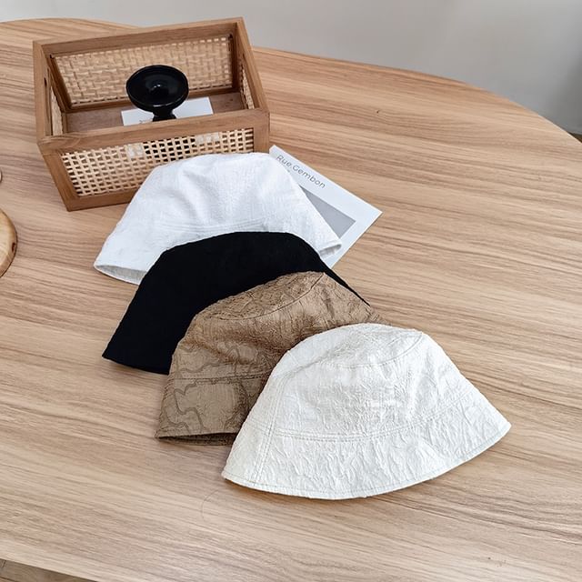 SamplePlain Shirred Bucket Hat