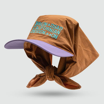 SampleLettering Embroidered Head Scarf with Brim