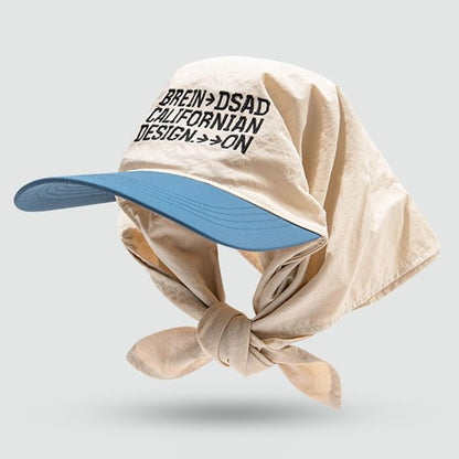 SampleLettering Embroidered Head Scarf with Brim