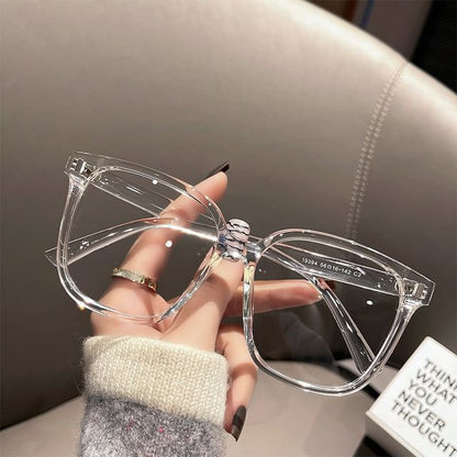 Blocking Frame Square Light Glasses Blue