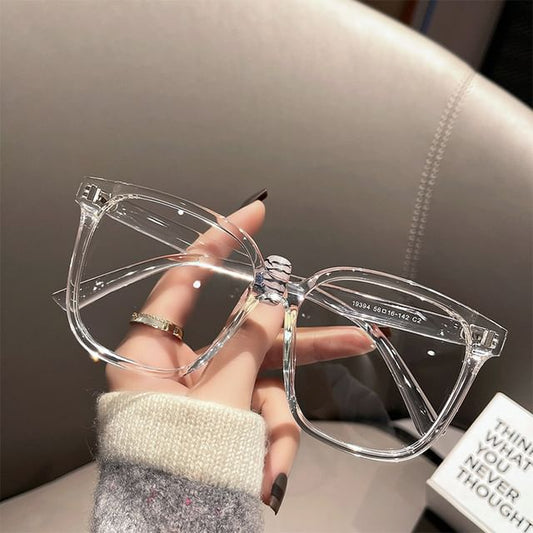 Blocking Frame Square Light Glasses Blue