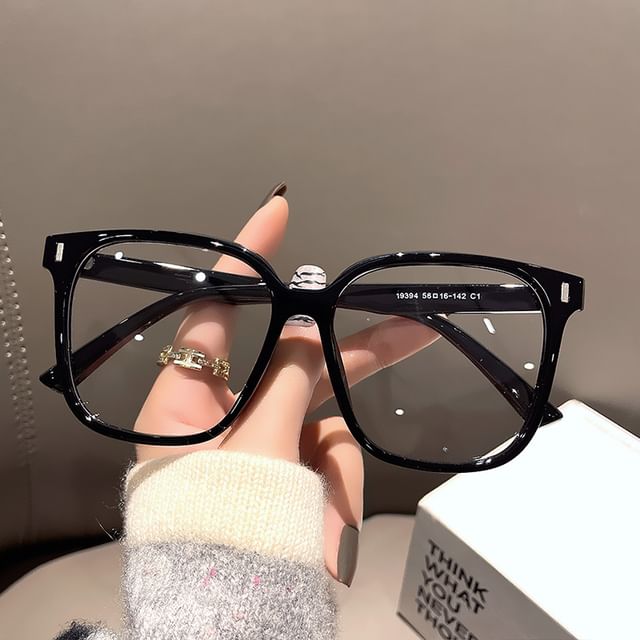 Blocking Frame Square Light Glasses Blue
