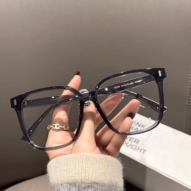 Blocking Frame Square Light Glasses Blue