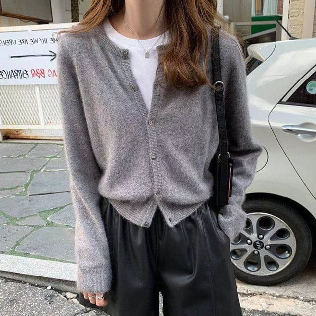Cardigan Plain Button-Up