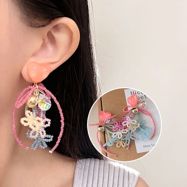 Bow Drop Bead Earring