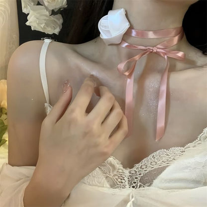 Ribbon Choker Rose