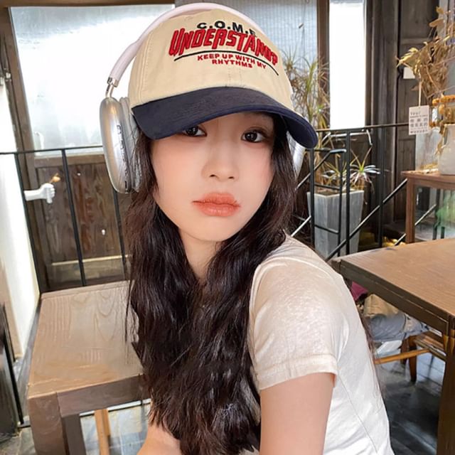 Panel Embroidered Cap Lettering Baseball Color