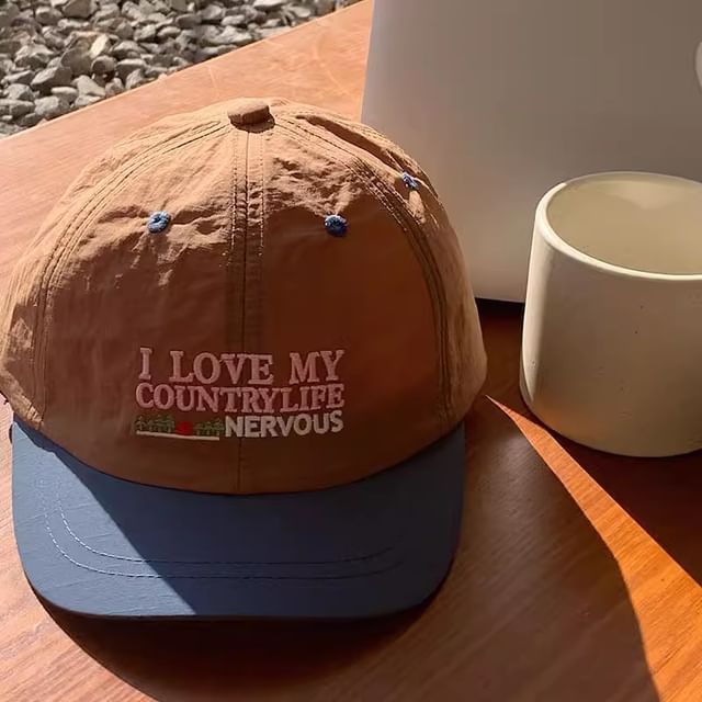 Brim Short Panel Lettering Embroidered Color Cap