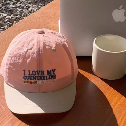 Brim Short Panel Lettering Embroidered Color Cap
