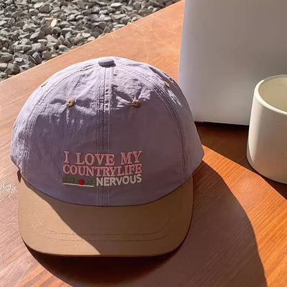 Brim Short Panel Lettering Embroidered Color Cap