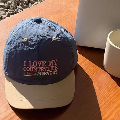 Brim Short Panel Lettering Embroidered Color Cap