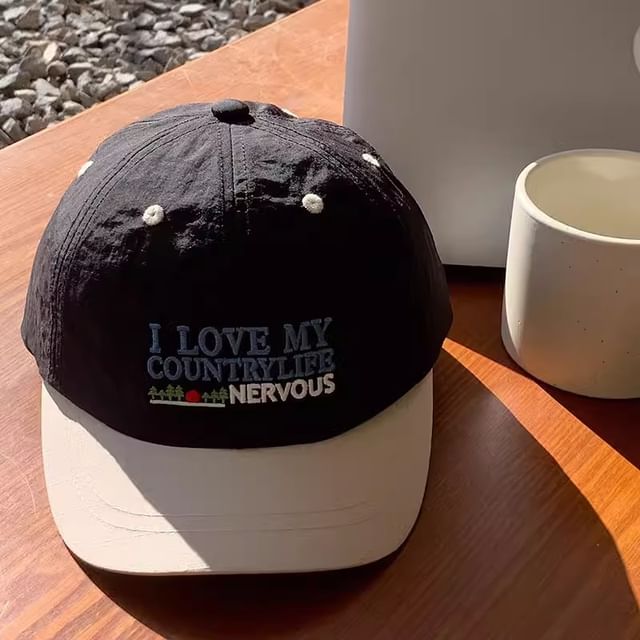 Brim Short Panel Lettering Embroidered Color Cap