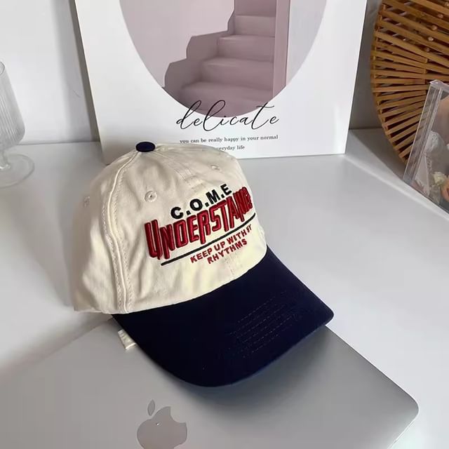 Panel Embroidered Cap Lettering Baseball Color